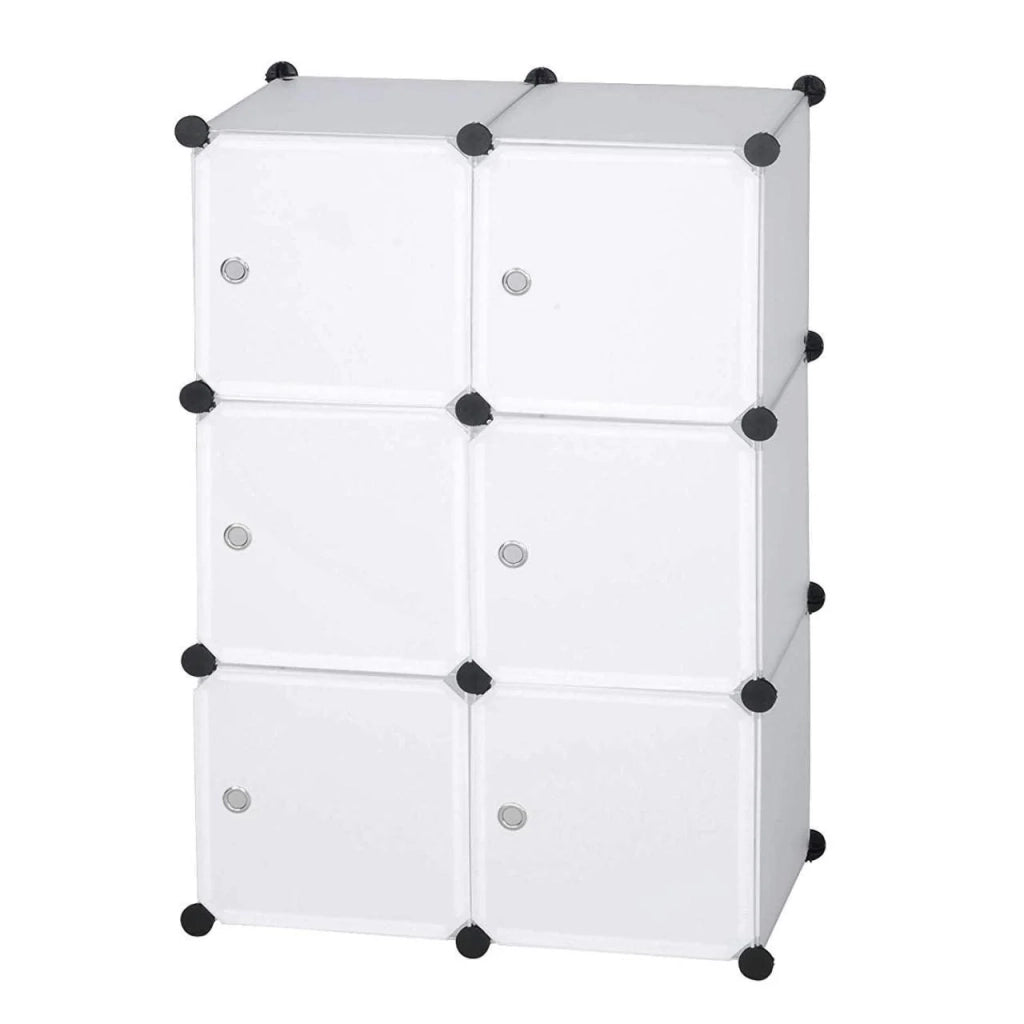 Armadio fai da te con anta in plastica 6 ante bianco 19_0000378