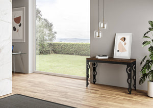 Tavolo Salvaspazio Allungabile 120x45/90x80/78 cm Karamay Double Noce