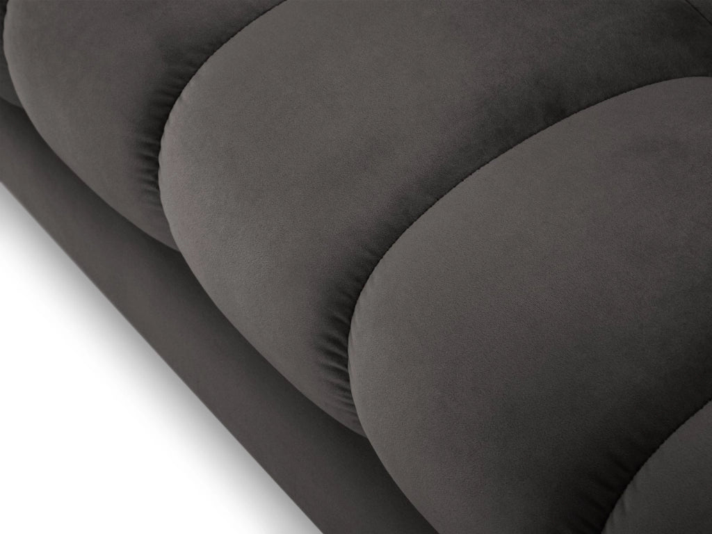 Cosmopolitan Design - Divano angolare destro "Bali" 5 posti in velluto grigio scuro 