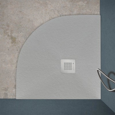 Piatto doccia semicircolare 80x80 grigio riducibile su misura Ten