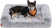 Letto per cani XL soffice - adatto per cani di taglia media e grande - schiuma a onde - coperta lavabile e rimovibile - 106 x 80 x 23 cm - grigio scuro - PGW233G01