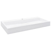 Lavamani lavabo lavabo da appoggio lavabo da montare interno bagno doccia cabina WC casa 100 x 46 cm colata minerale bianco 02_0002635