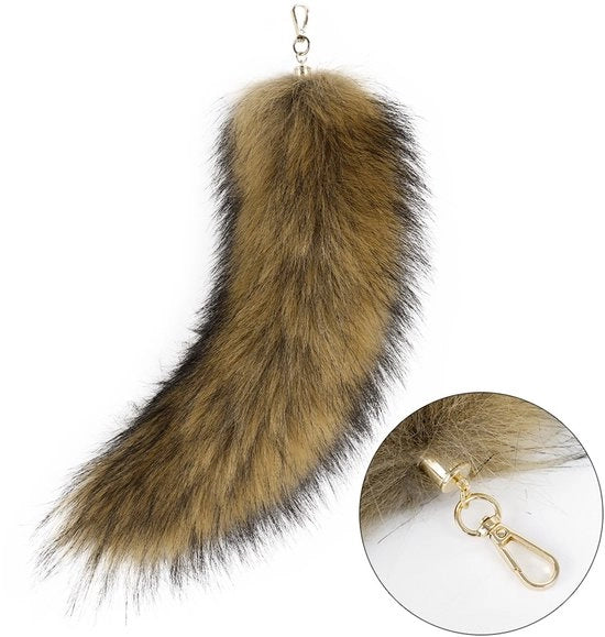Accessorio per chiave a forma di coda di volpe, Accessorio per chiave con coda di volpe, Charme appeso per borse, Accessori per abiti da donna 53cm