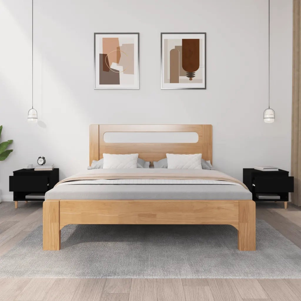 Comodini 2 pz-Set di 2 Tavolino da notte Neri 50x46x50 cm in Legno Multistrato