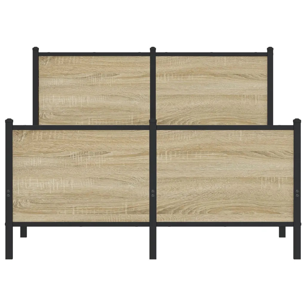 vidaXL Giroletto senza Materaso in Metallo Rovere Sonoma 120x190 cm