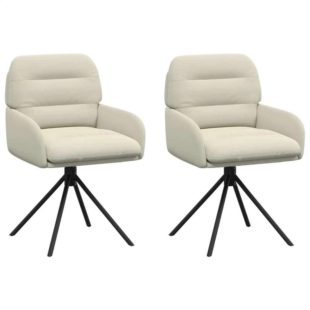 Sedie da pranzo girevoli 2 pcs Similpelle Crema 42034318