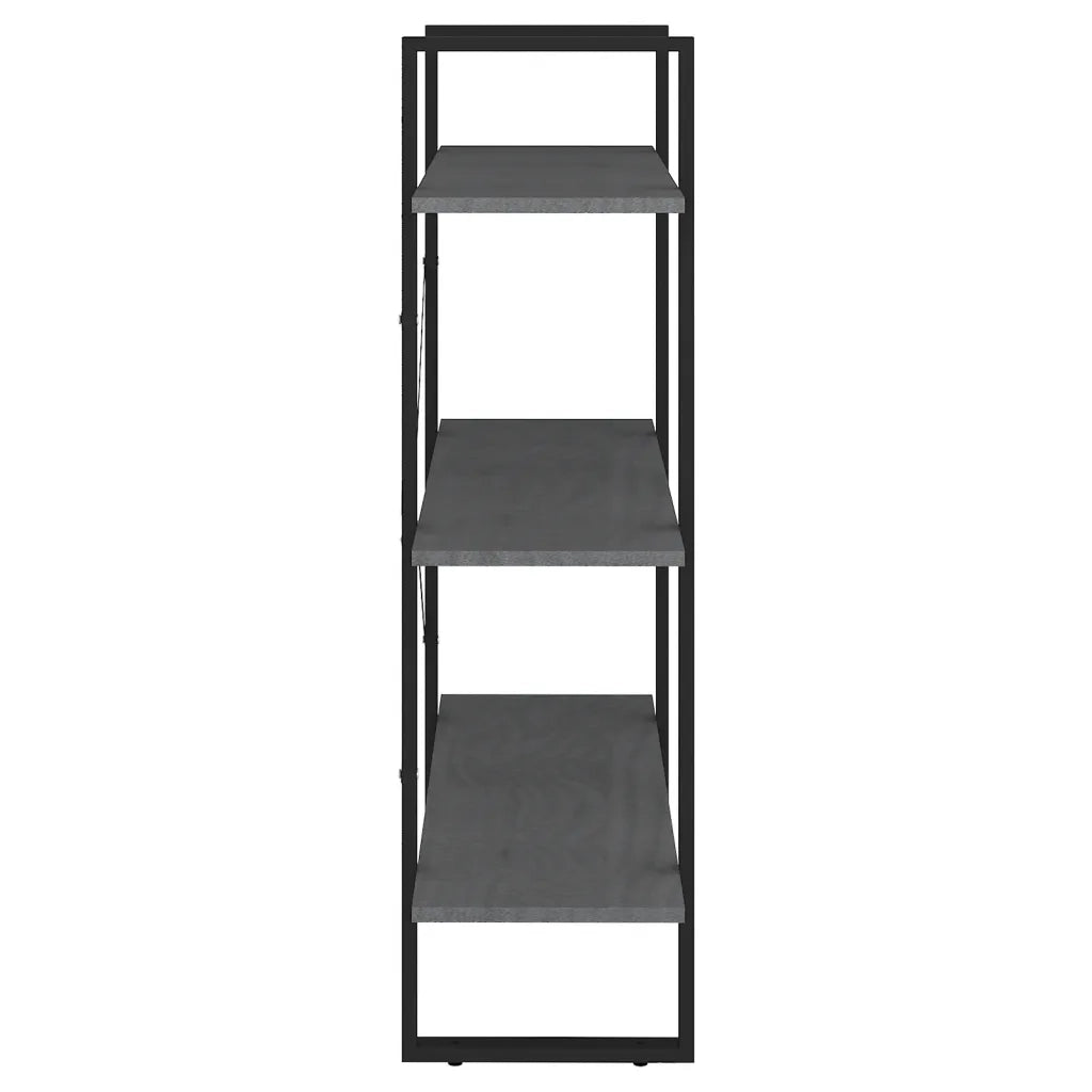 Libreria a 3 Ripiani Grigia 80x30x105 cm in Massello di Pino 806534