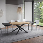 Tavolo allungabile 140/240x90 cm Vindral rovere scortecciato gambe antracite
