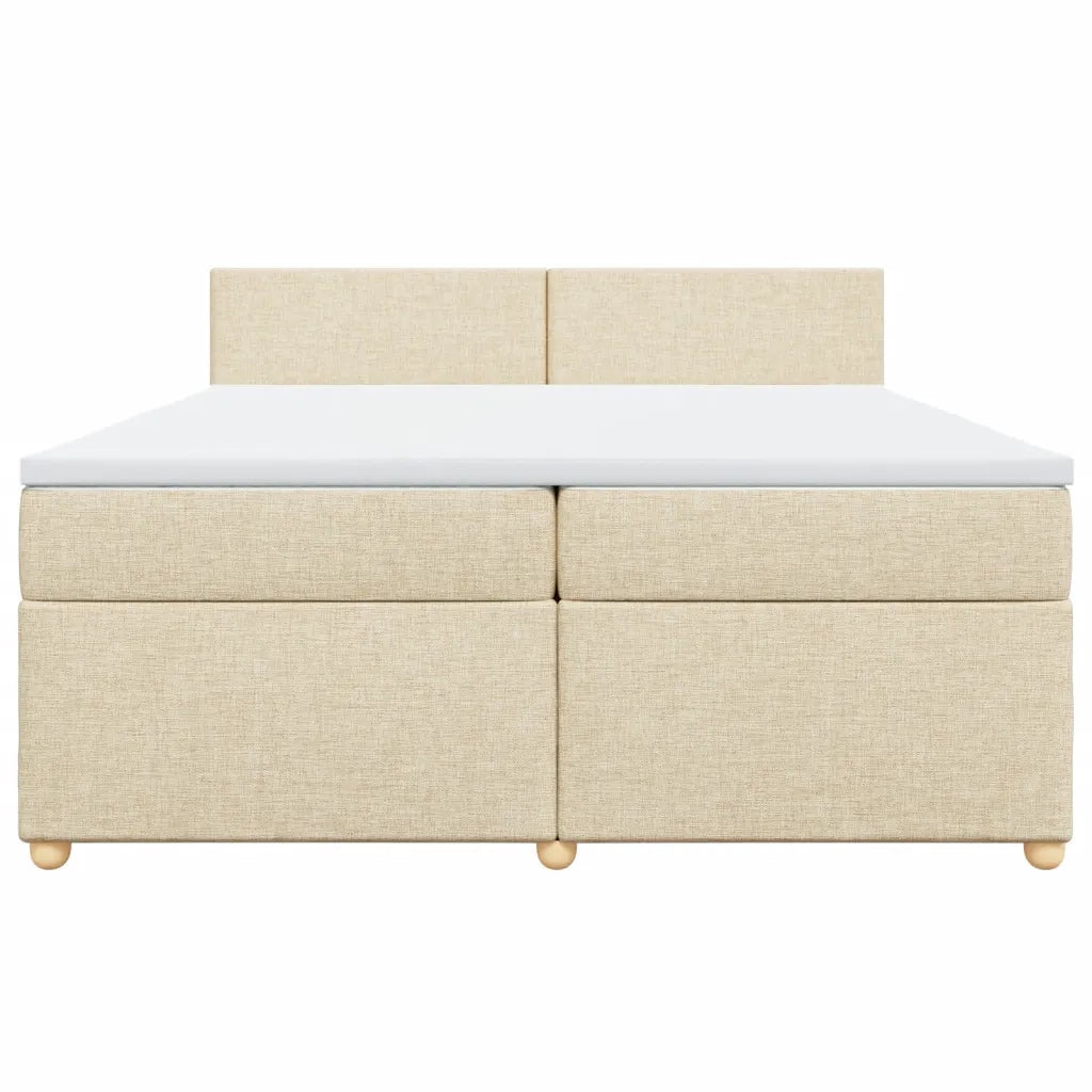 Giroletto a Molle con Materasso Crema 200x200 cm in Tessuto