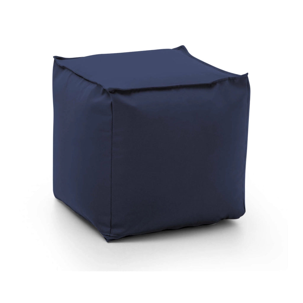 Pouf Aron, Pouf multifunzione, 100% Made in Italy, Poltroncina relax in tessuto imbottito, cm 45x45h45, Blu