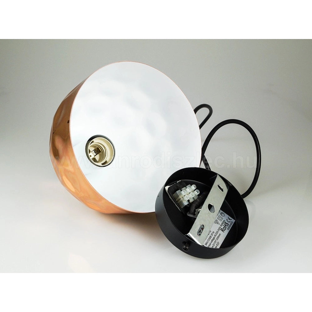 Trade Shop - Lampadario Pendente Lampada A Sospensione In Metallo Cono Oro Rosa Rame Vt-8170 -
