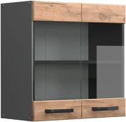 Mobile da cucina in vetro R-Line, Quercia dorata, 60 cm, per la libera combinazione all'interno di sistemi cucina modulari