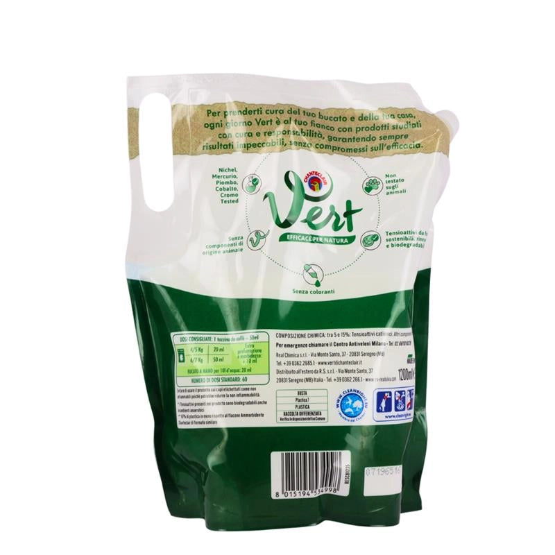 CHANTECLAIR VERT RICARICA AMMORBIDENTE CONCENTRATO DA 1,2LT  - 60LAV - RUGIADA DEL MATTINO - IPOALLERGENICO LUNGA DURATA
