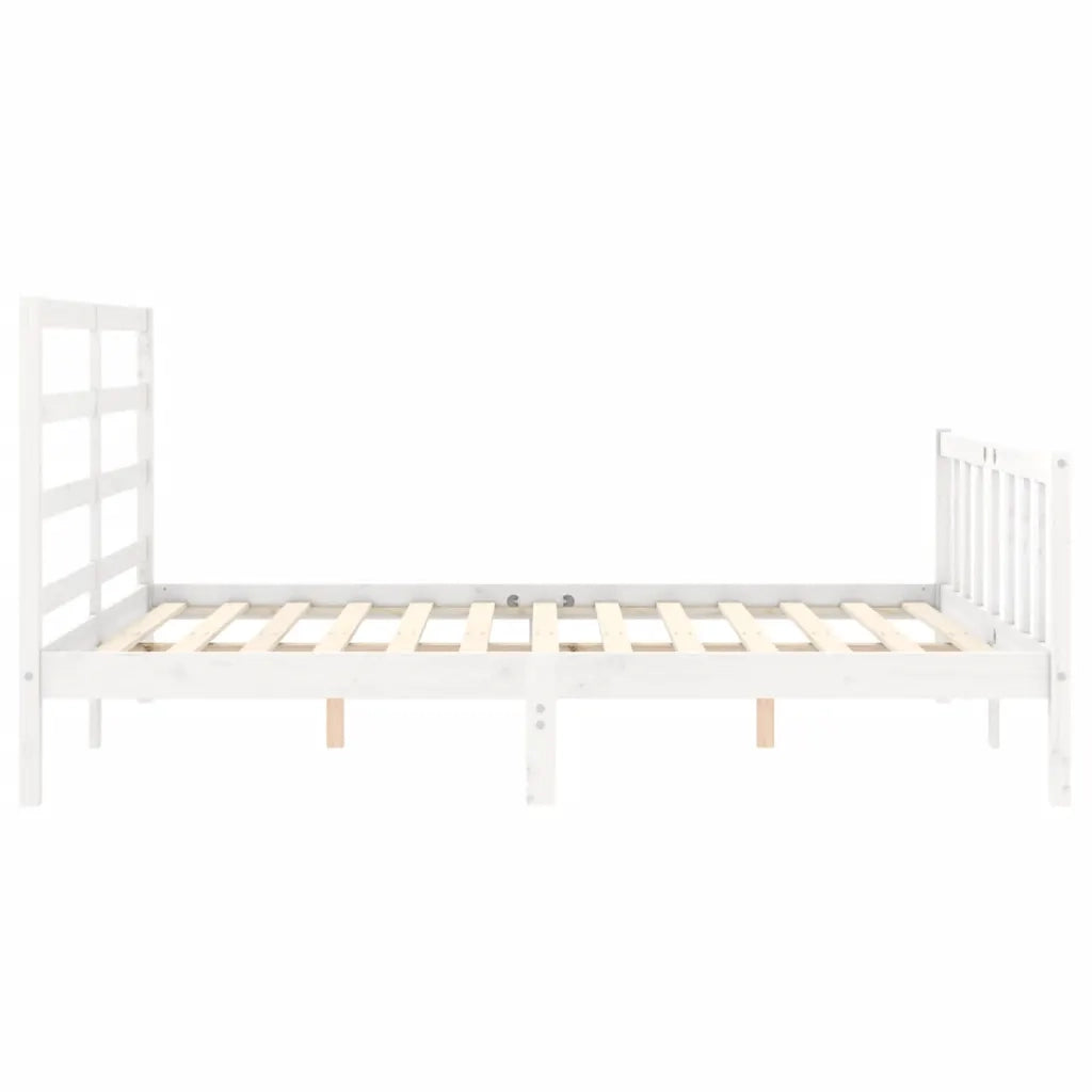 Giroletto senza Materasso-Struttura Letto Bianco 160x200 cm Legno Massello Pino 831666