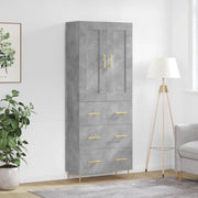 Credenza Grigio Cemento 69,5x34x180 cm in Legno Multistrato 3199741
