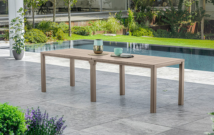 Tavolo Doppio da Giardino 295x90x74,5 cm in Resina Keter Kulie Double Cappuccino