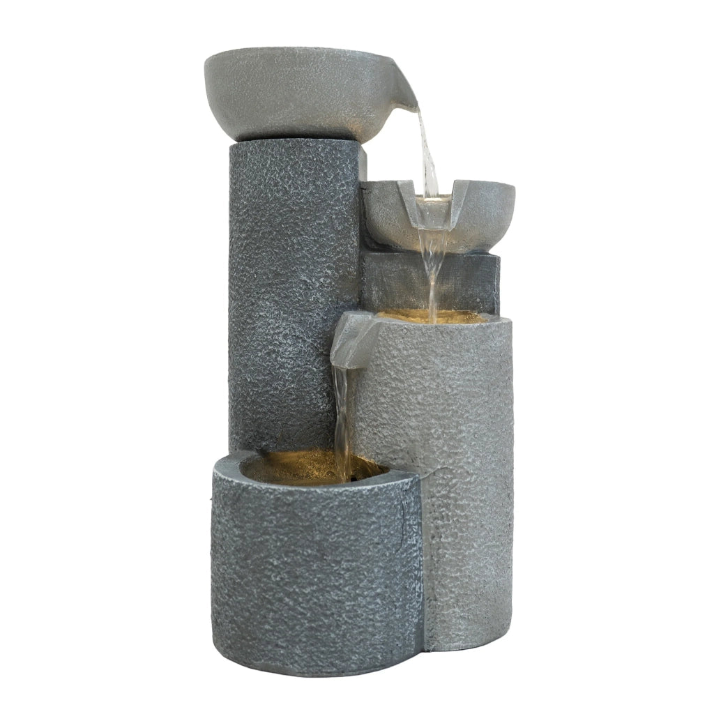 Fontana da Giardino Elettrica con LED e Cascata – Tranquil Tiers