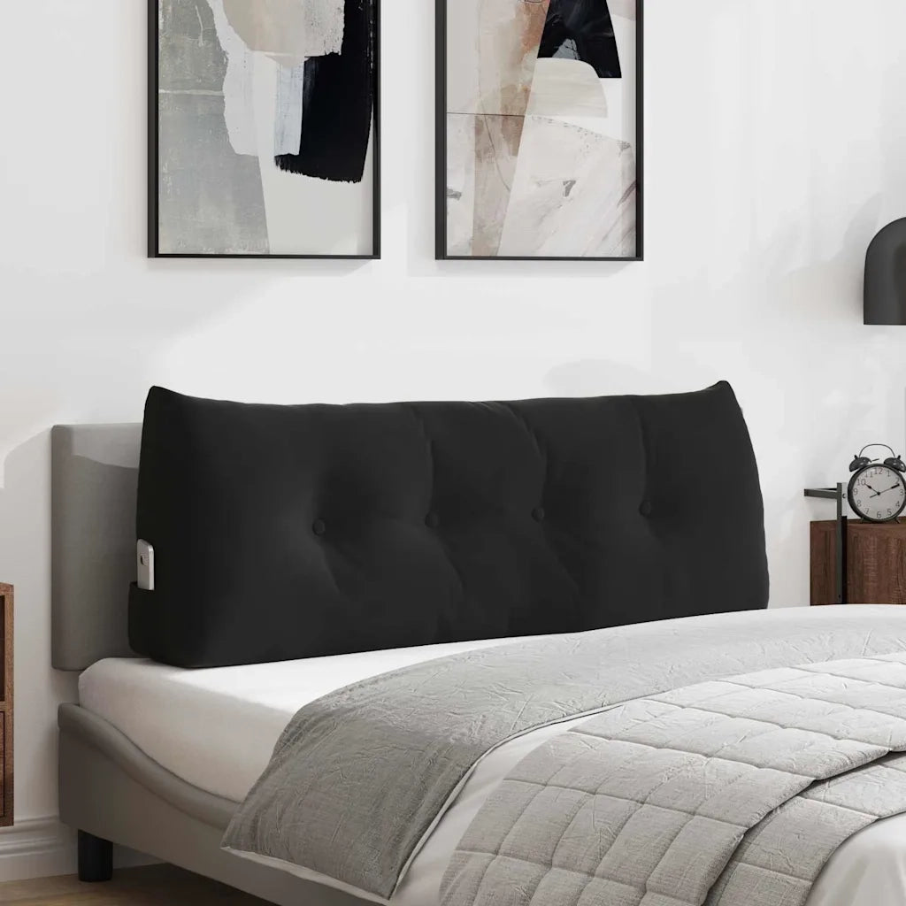 Cuscino per Schiena Nero 120 x 24 x 50 cm Velluto 42014493