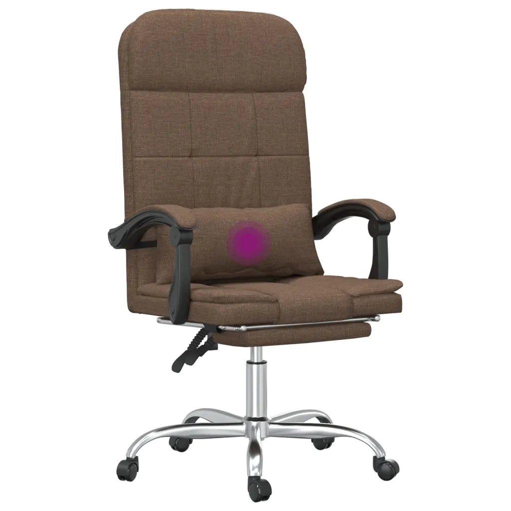 Sedia da Ufficio Massaggio Reclinabile Marrone in Tessuto cod mxl 24886