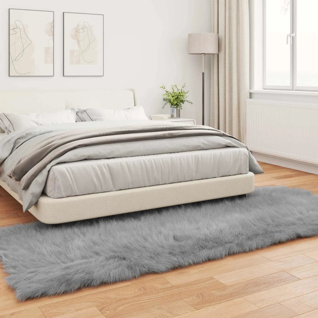 Tappeto in finta TAFALLA Grigio 80 x 250 cm Poliestere