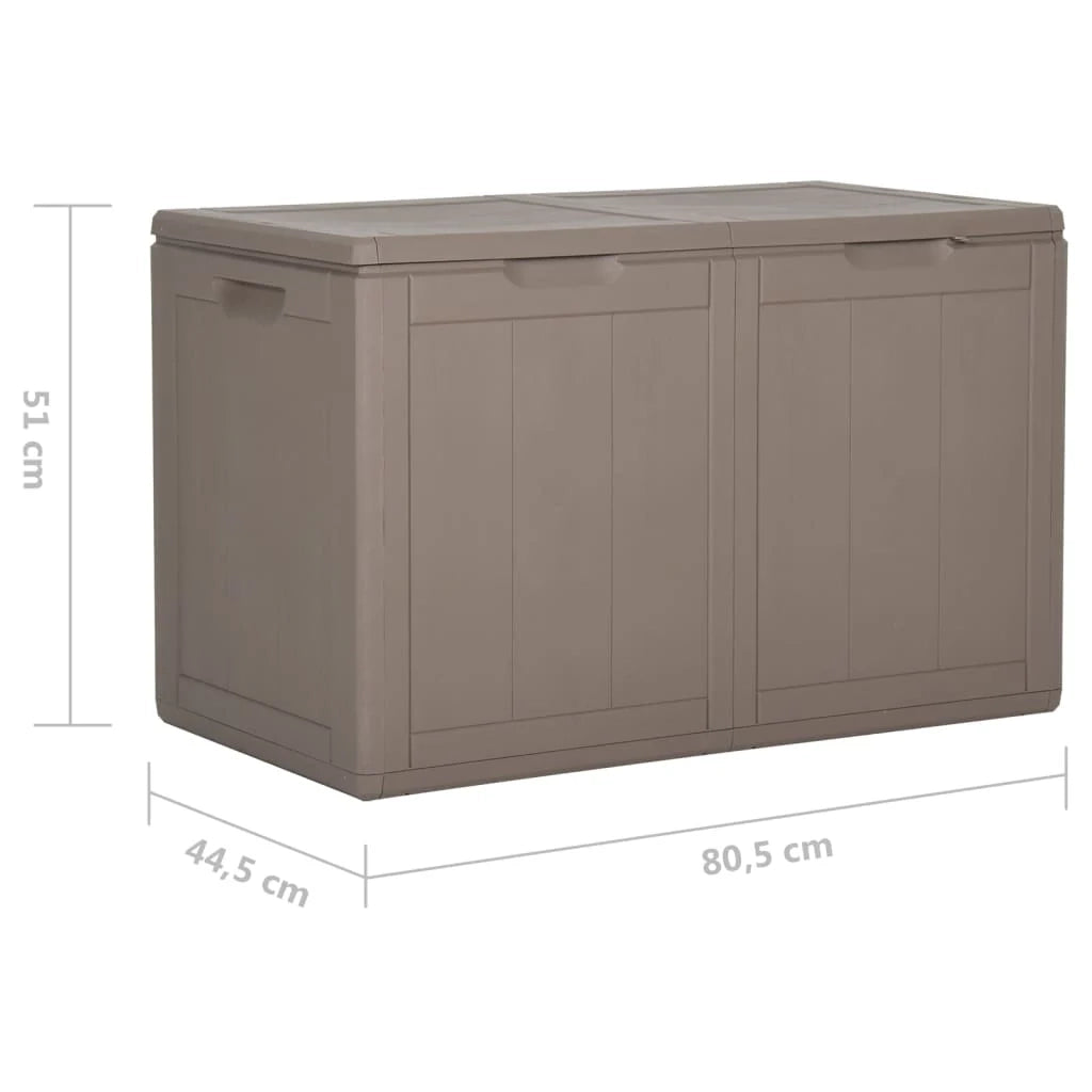 Cassapanca da giardino in rattan PP marrone da 180 litri/contenitore 02_0013016