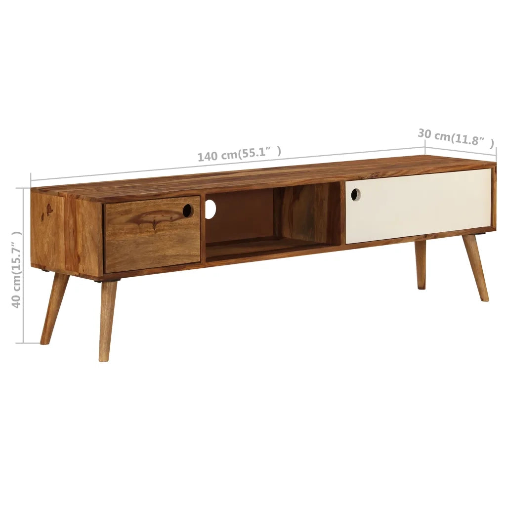 Mobile Porta TV 140x30x40cm in Legno Massello di Acacia 246224