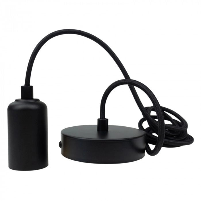 Lampada sospesa retrò 1xE27 nera opaca Eco Light