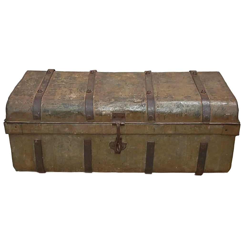 Valigia artigianale in metallo, 67x37x25h cm
