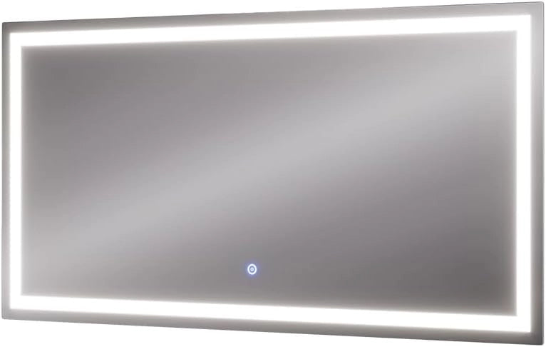 Specchio bagno Miral, Vetro, 100 x 50 cm con illuminazione frontale, per montaggio a parete con illuminazione LED integrata