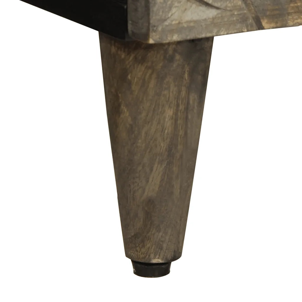 Comodino-Tavolino da notte Grigio Chiaro 50x33x60 cm in Legno Massello di Mango 374270