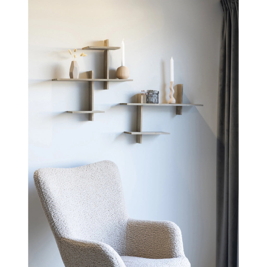 Mensola Ovada, Marrone, Legno, 15x60x44 cm