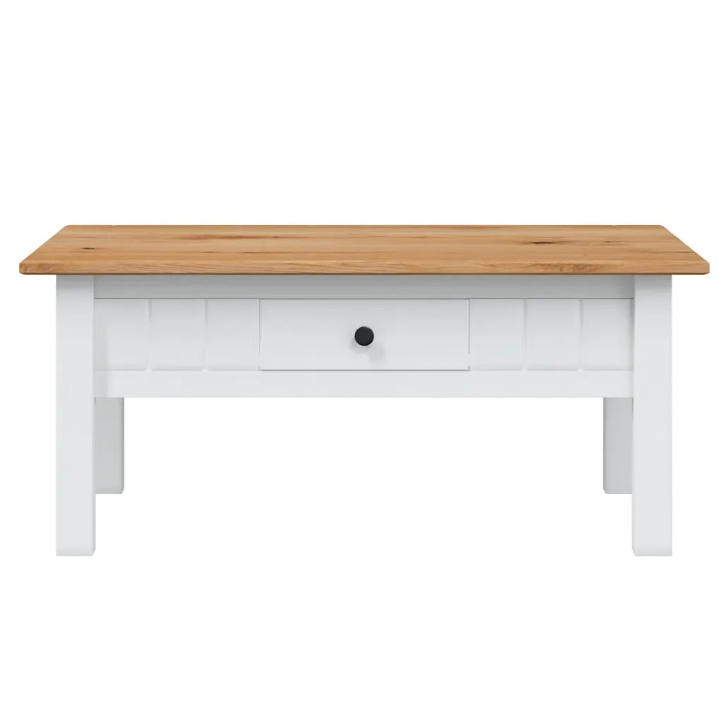 Tavolino da CaffÃ¨ Bianco 100x60x45cm Pino Massello Panama Range cod mxl 25226