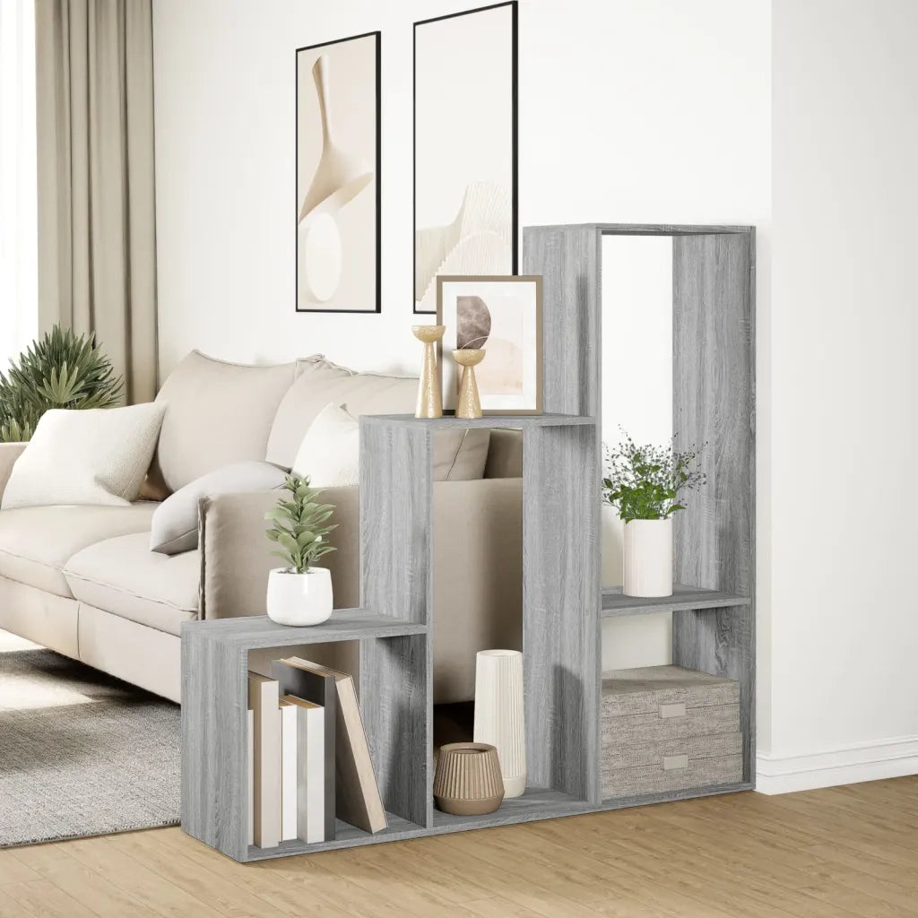 Libreria Divisorio 3Piani Grigio Sonoma 123x29x123cm Truciolato 857990