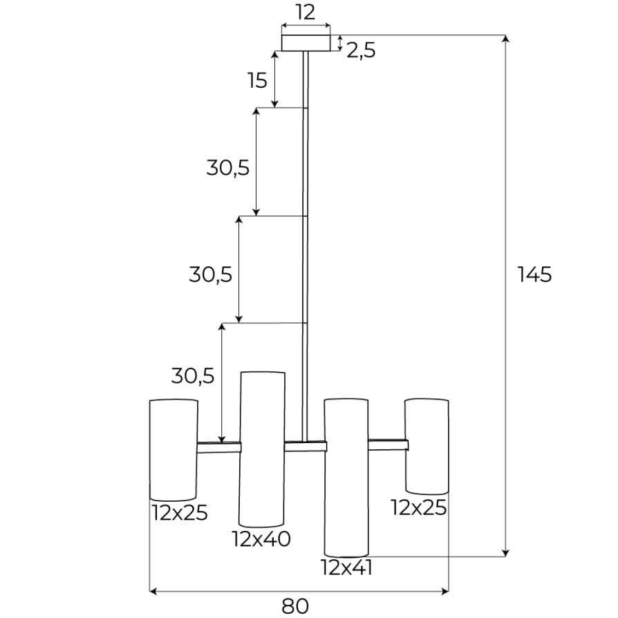 Lampada a sospensione industriale Maxlight Laxer nera 4xGU10