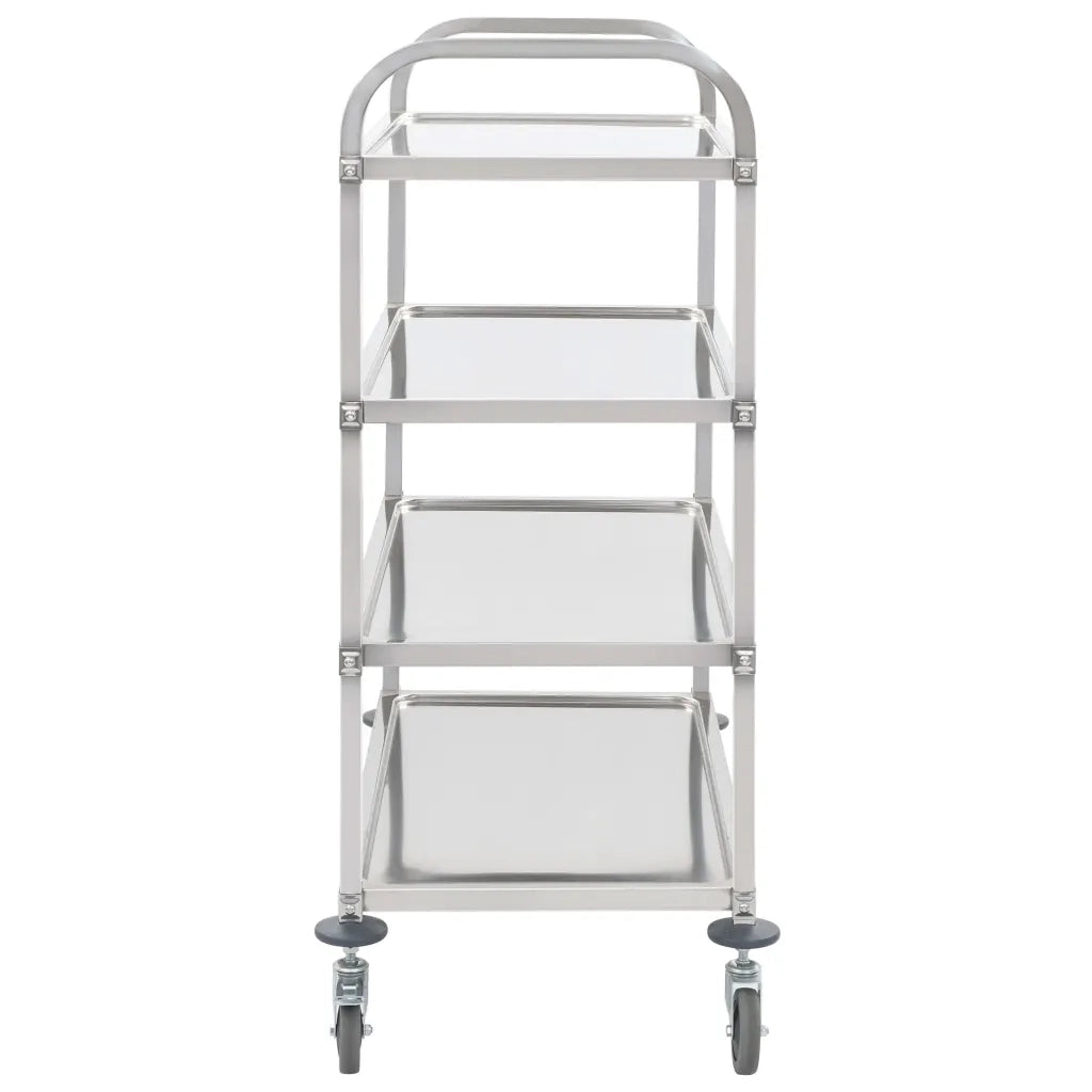 Carrello da Cucina a 4 Livelli 107x55x125 cm in Acciaio Inox cod mxl 68683