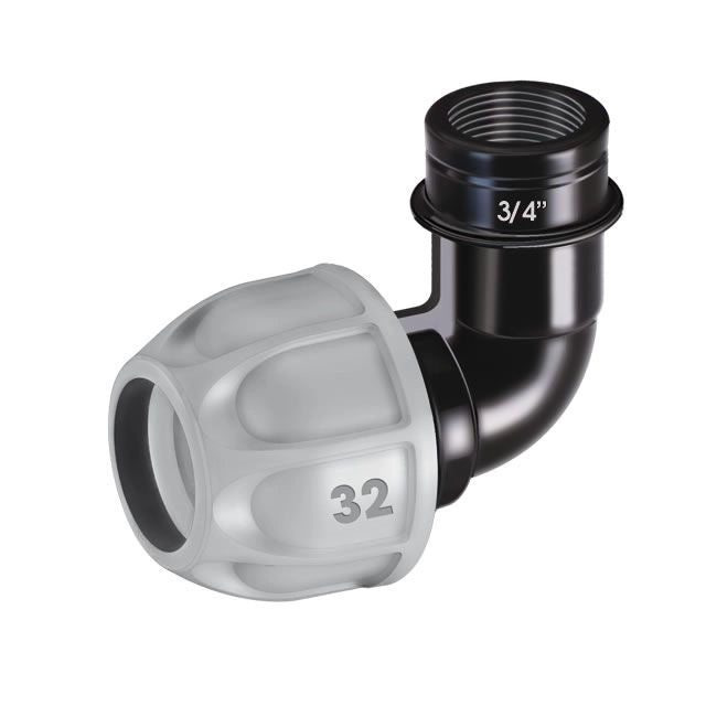 Gomito 1" Ø 32mm filetto 3/4” femmina per irrigazione interrata