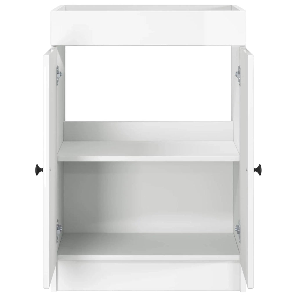 Mobiletto da bagno sotto il lavello Bianco Lucido 890018