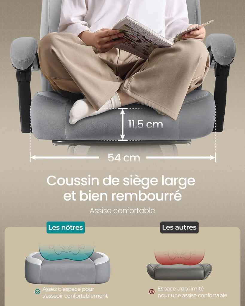 Sedia da ufficio spessore 10 cm altezza regolabile ergonomica grigia 12_0005900