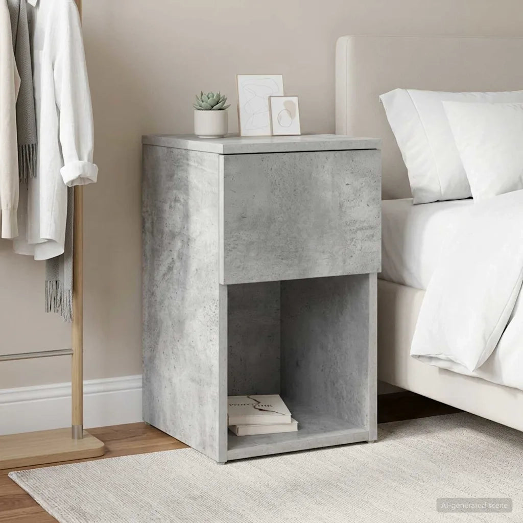 Armadietto per letto Grigio Cemento 29 x 31,5 x 49 cm
