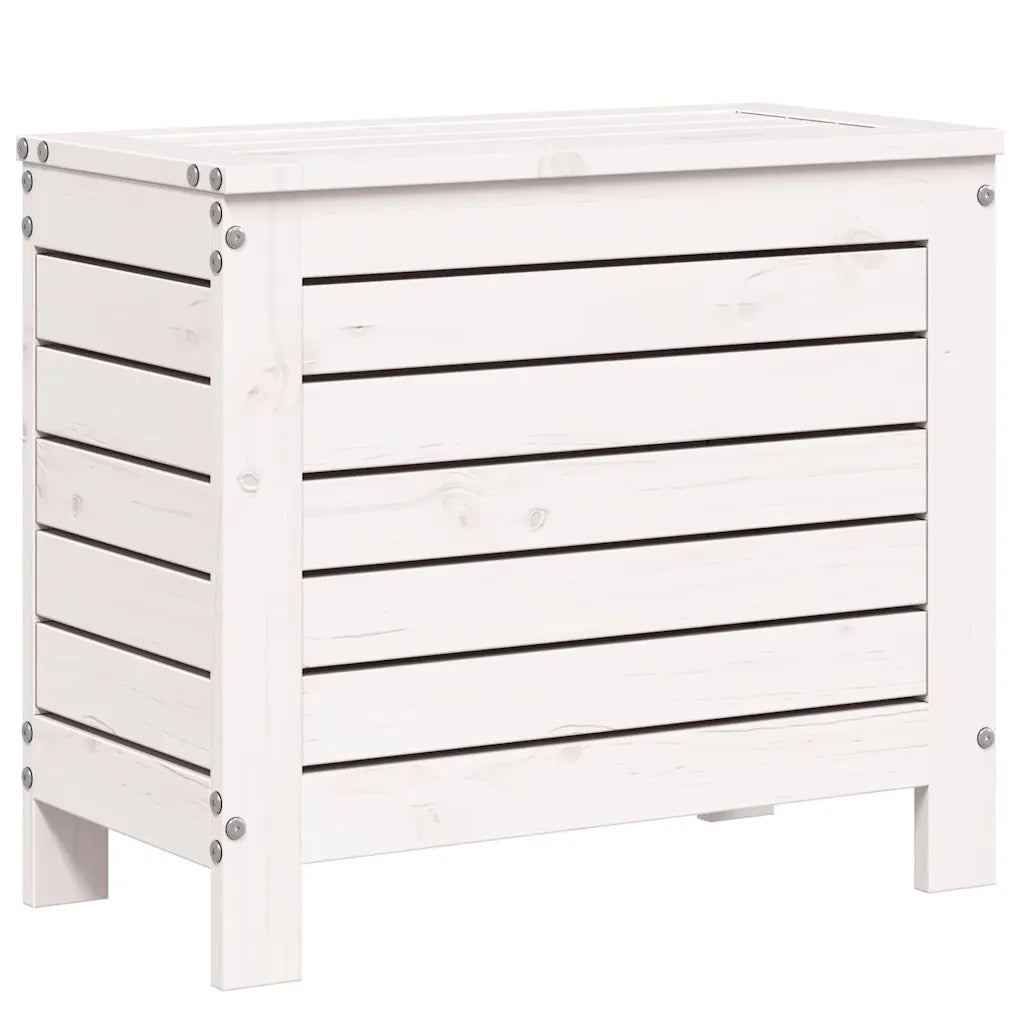 Sedia da giardino-Poggiapiedi da Giardino Bianco 62x31,5x52cm Legno Massello Pino