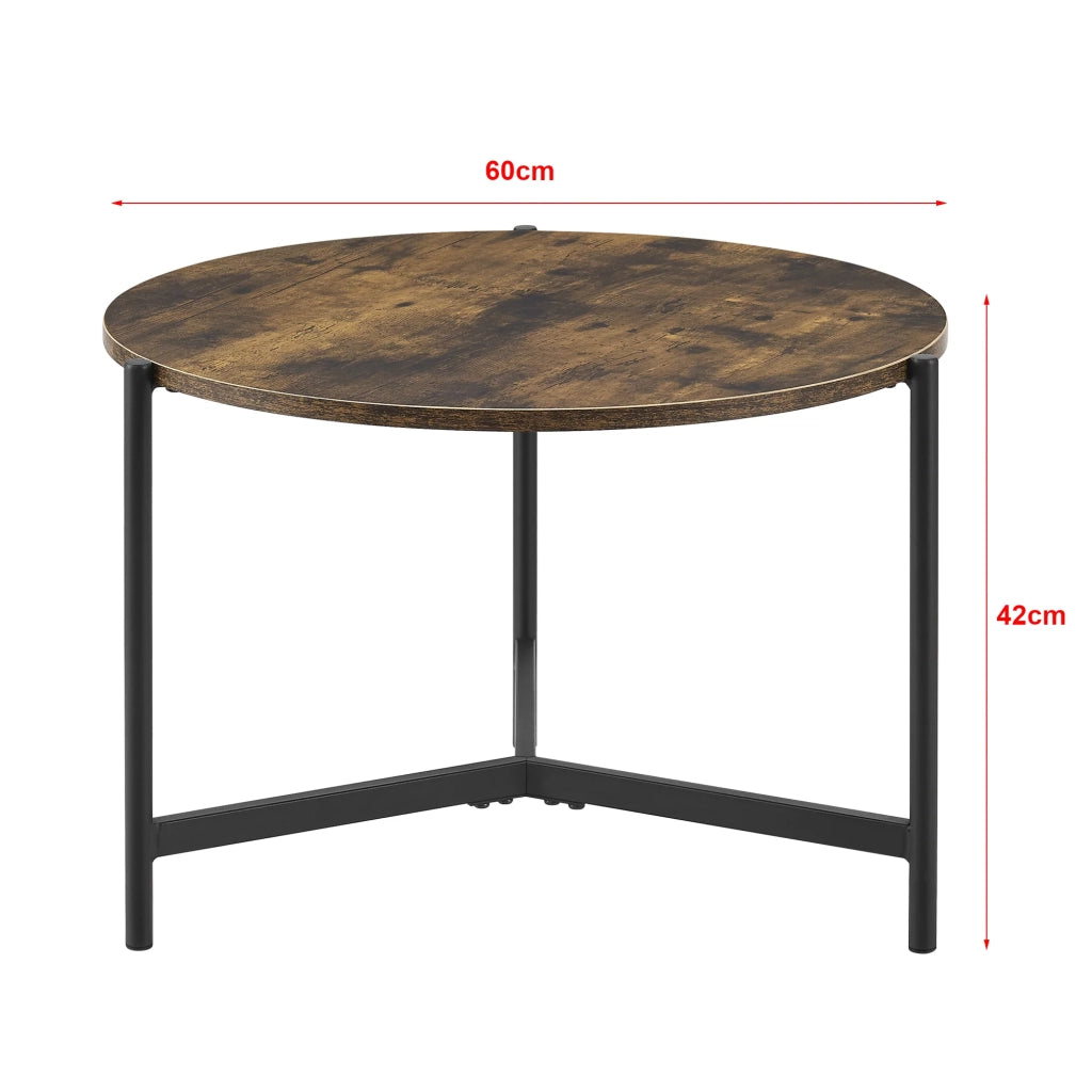 Tavolino rotondo 42 x 60 cm effetto legno scuro 03_0008494