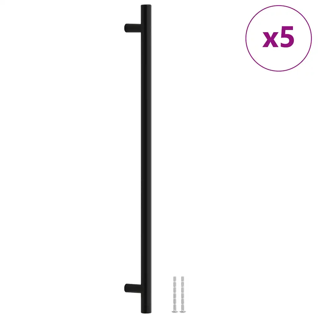 Maniglie per Mobili 5pz Nere 480mm in Acciaio Inox 155371