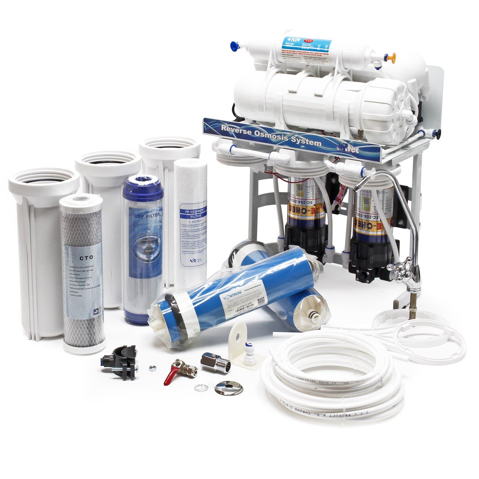 Naturewater NW-RO400-E2 Impianto osmosi inversa, filtrazione 5 stadi con pompa, membrana RO 1500l/giorno