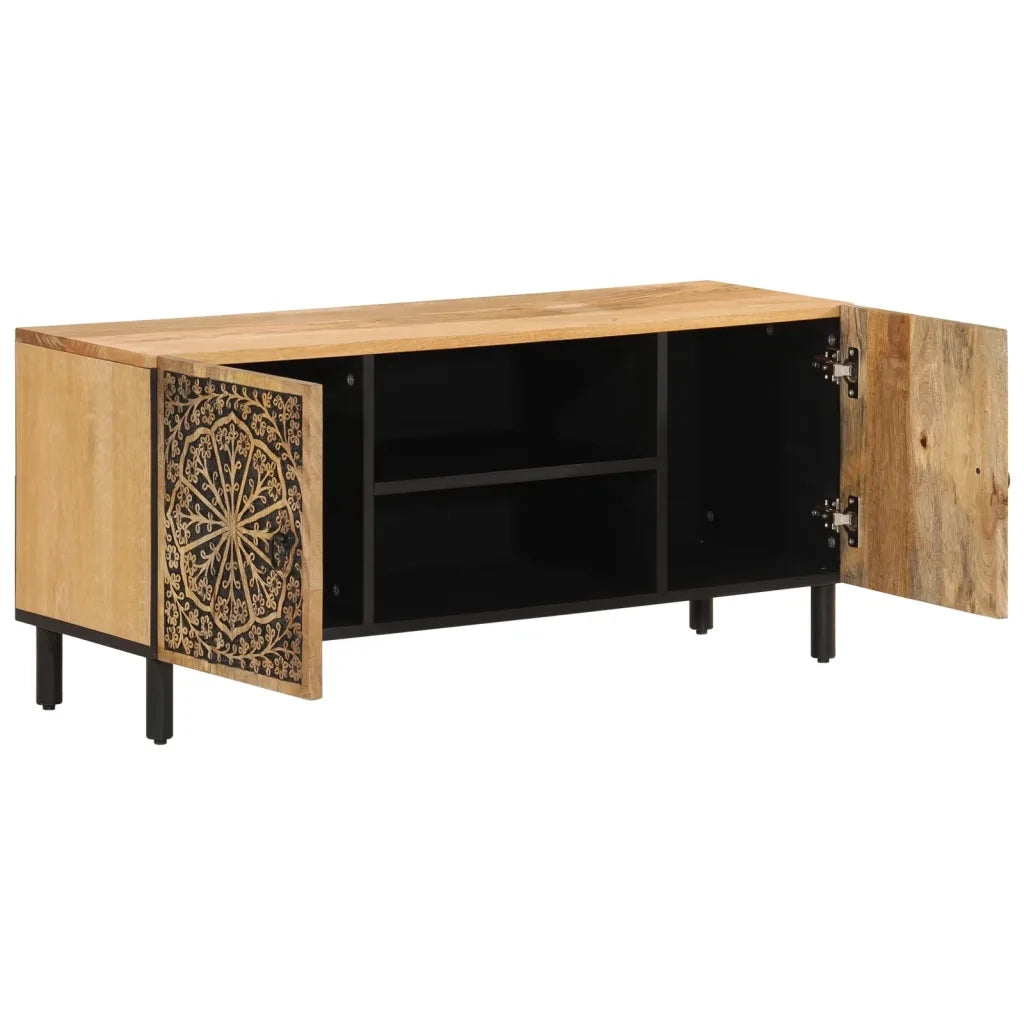 Mobile Porta TV 105x33x46cm in Legno Massello di Mango 358212