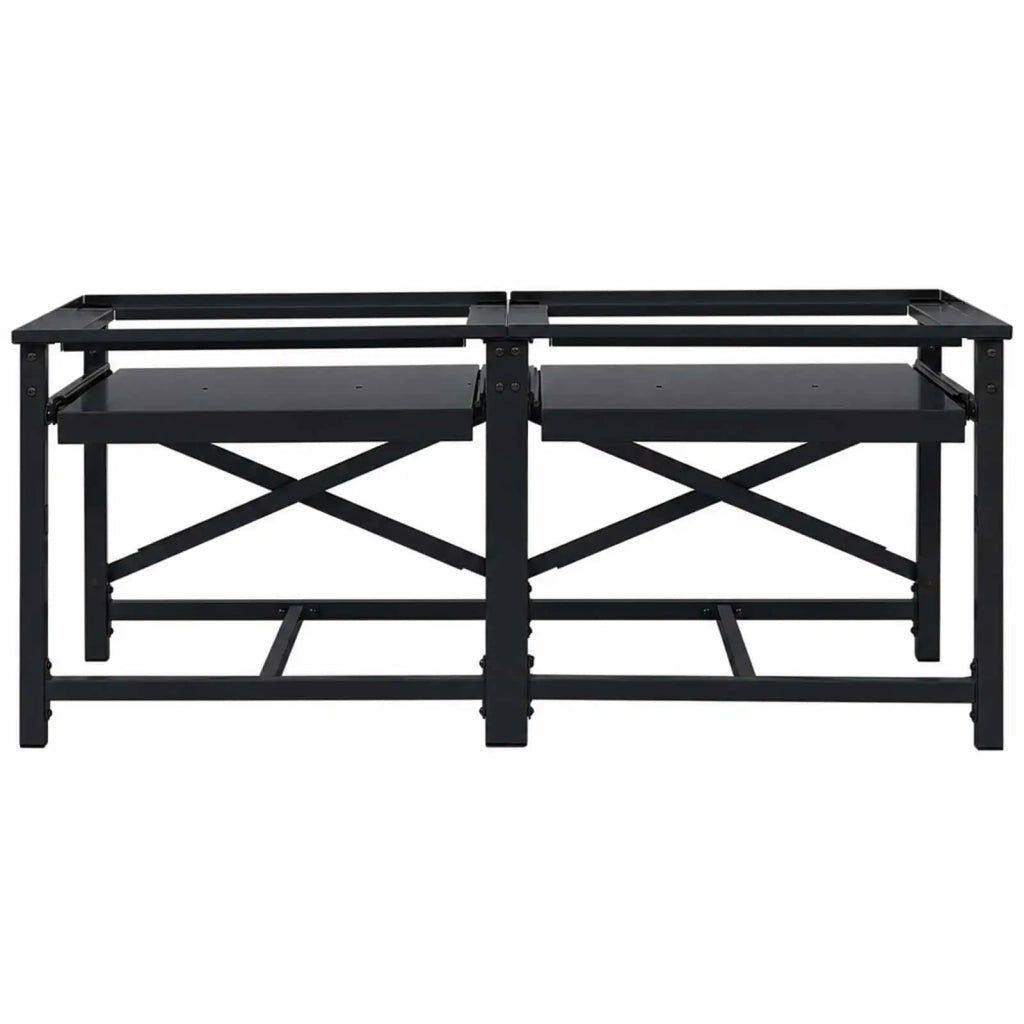 Pedestallo per Lavatrice 2 pcs Nero 120 x 56 x 52 cm Acciaio 42022038