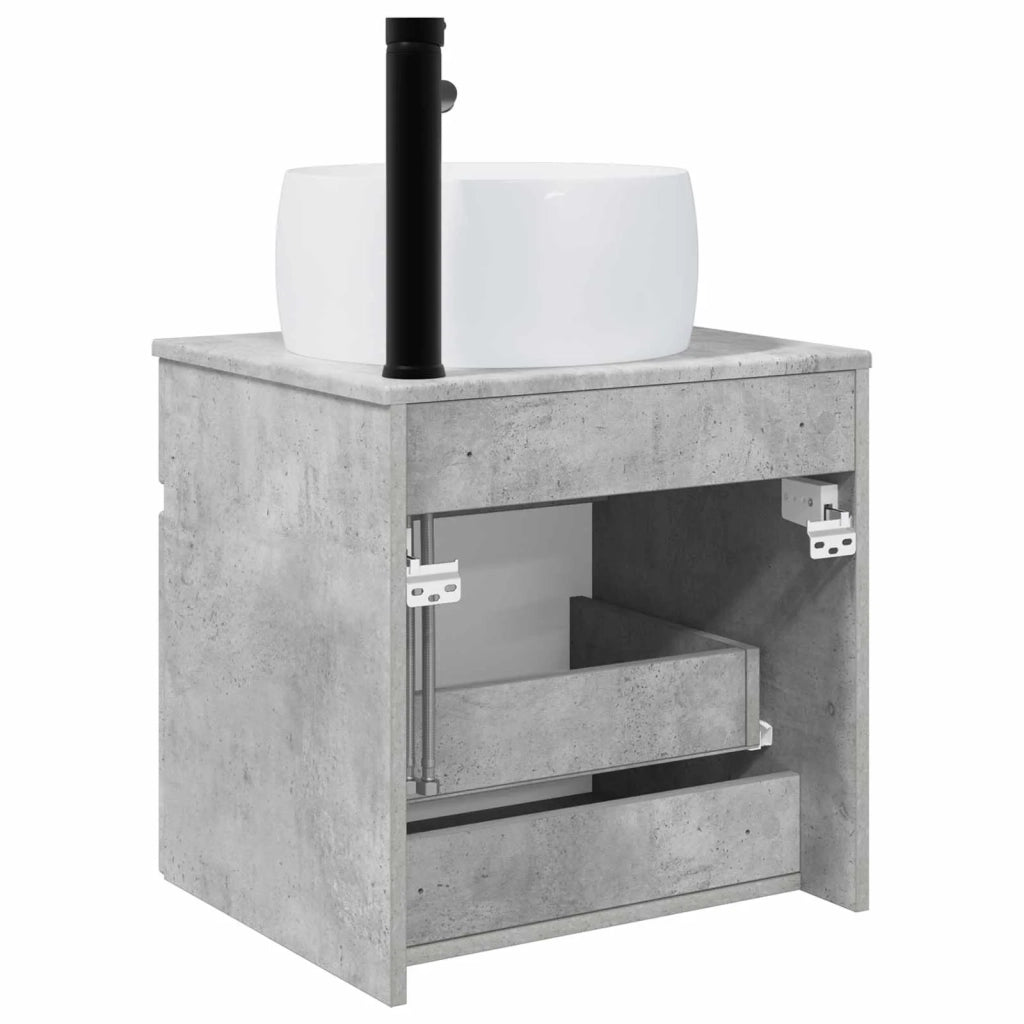 Mobile lavabo da parete Grigio Cemento 49 x 44,5 x 66 cm 890615