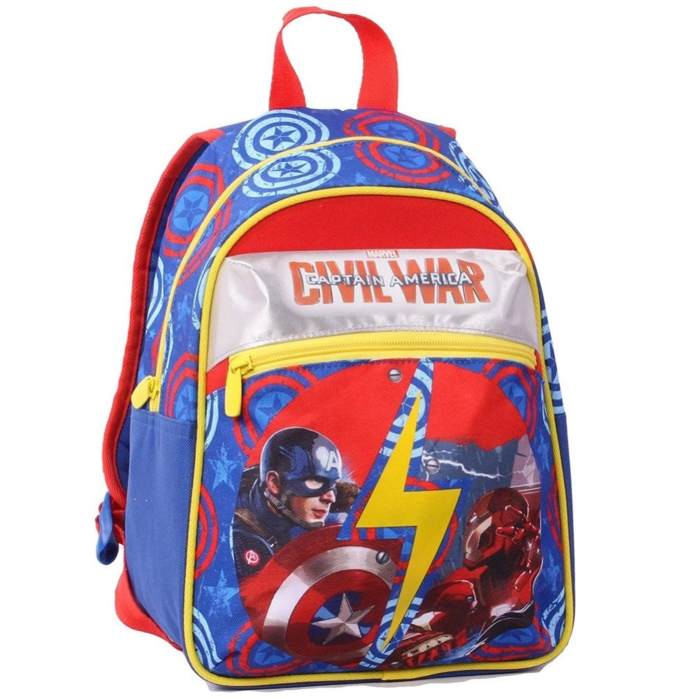 Trade Shop - Zaino Capitan America Civil War Marvel Blu Per Scuola Asilo E Tempo Libero 30cm -