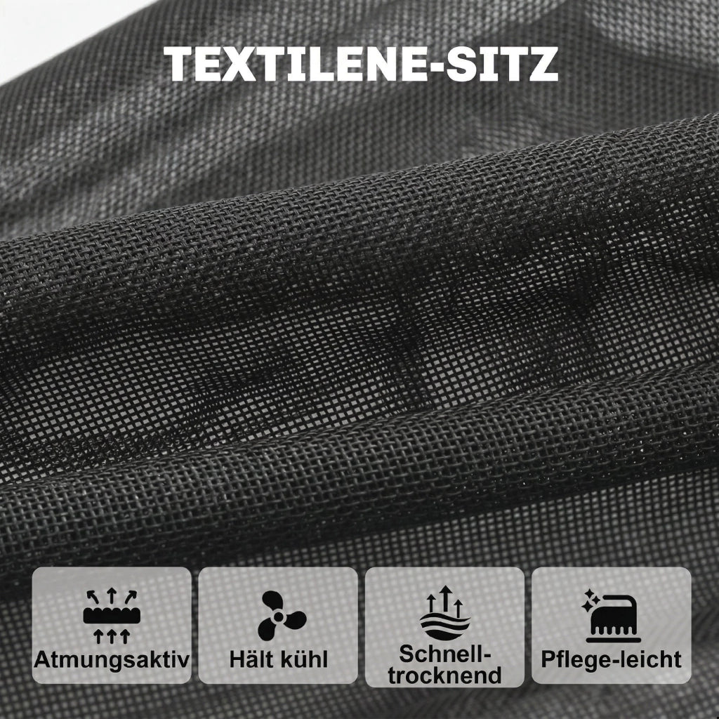 Set Giardino 5 Pezzi con Tavolo Vetro e 4 Sedie Pieghevoli ¨C zephmum ¨C Grigio
