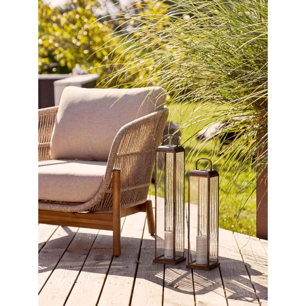 Lanterna Herslev, Ottone, Vetro, 12x12x49 cm