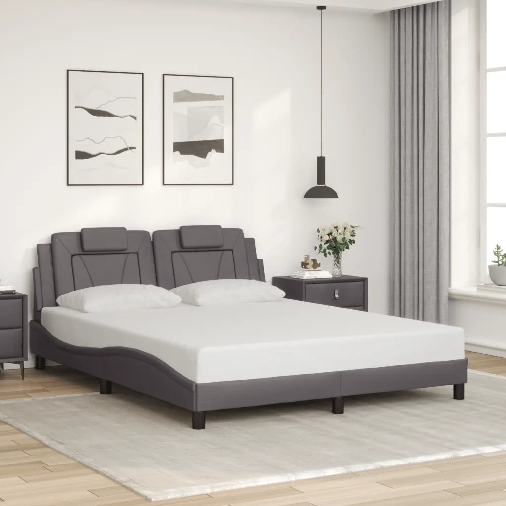 Giroletto Viana con LED senza Materasso Grigio 160x200 cm 3214032